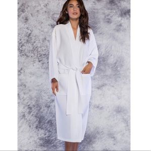 White Waffle Long Robe